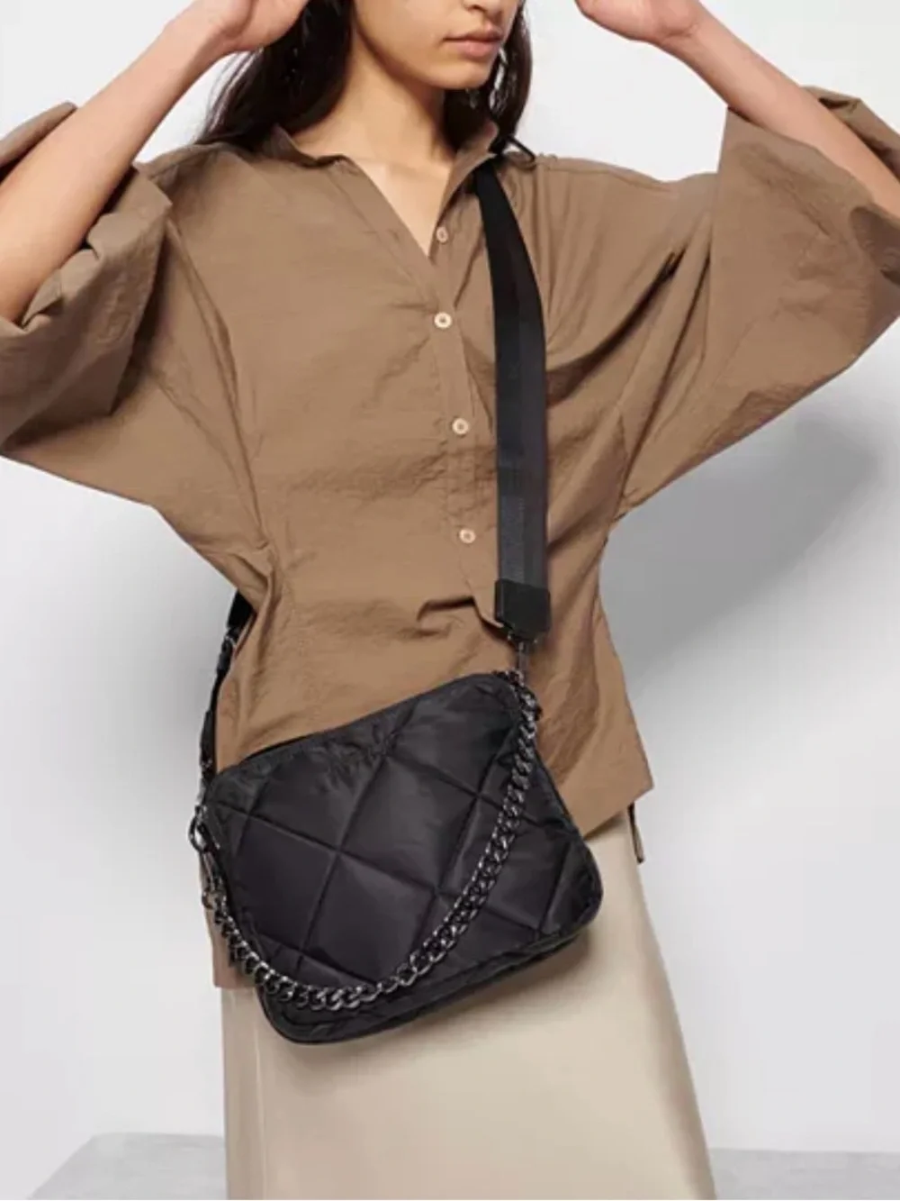 MZ Wallace Madison Crossbody II - Black Quilted Nylon (MINT Condition!)